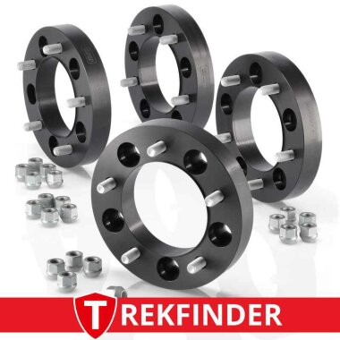 Spurverbreiterungsset TREKFINDER für SUZUKI Jimny II +56 Millimeter Aluminium schwarz eloxiert inkl. Kotflügelverbreiterung 9705-23600UT