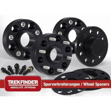 Spurverbreiterung TREKFINDER für JEEP® Wrangler JL +24 Millimeter pro Achse ( 12 mm pro Scheibe/ Seite ) schwarz eloxiert