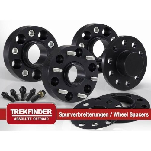 Spurverbreiterung TREKFINDER für JEEP® Cherokee KL 2/4WD +30 Millimeter pro Achse ( 15 mm pro Scheibe/ Seite ) schwarz eloxiert