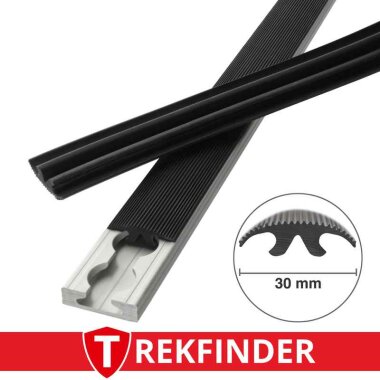 Abdeckprofil für Airlineschiene TREKFINDER / 30 mm breit / geriffelt / 100 cm lang / Wunschlänge bis 25 m möglich