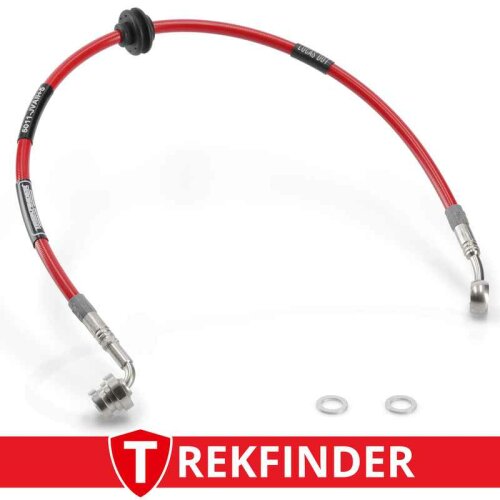 Stahlflexbremsschlauch TREKFINDER für SUZUKI Jimny I Vorderachse links verlängert +50 mm Kennzeichnung 5011-JVAli+5