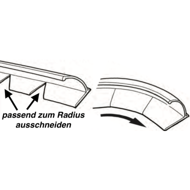 Kotflügelverbreiterung universal 80 mm breit inkl. TÜV® von TREKFINDER | Modellreihe: Freiburg | aus Gummi 300 cm (1 Stück 300 cm)