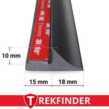 Kotflügelverbreiterung universal 18 mm breit von TREKFINDER | Modellreihe: Heidelberg | aus Gummi Muster (1 Stück 15 cm)
