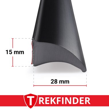 Kotflügelverbreiterung universal 28 mm breit von TREKFINDER | Modellreihe: Landsberg | aus Gummi Muster (1 Stück 15 cm)