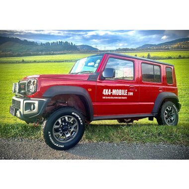 Höherlegungsfahrwerk TREKFINDER für SUZUKI Jimny II XL JC 74 / +40 mm / härteverstellbar / Eintragung nach §21 / keine ABE / kein TÜV Teilegutachten / keine TTG